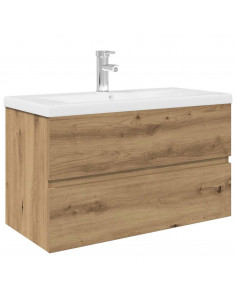 Mobile Bagno con Lavabo Integrato&Rubinetto Rovere Artigianale
