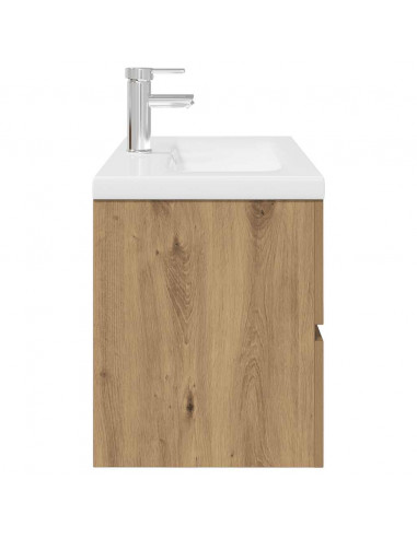 Mobile Bagno con Lavabo Integrato&Rubinetto Rovere Artigianale