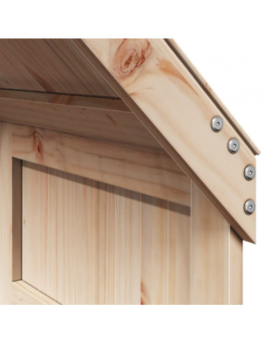 Letto Soppalco con Scala e Tetto 90x190 cm Legno Massello Pino