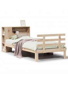 Letto Libreria senza Materasso 90x200 cm Legno Massello Pino