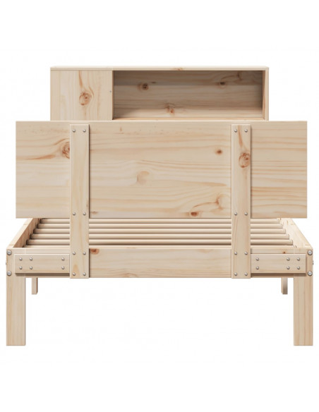 Letto Libreria senza Materasso 90x190 cm Legno Massello Pino