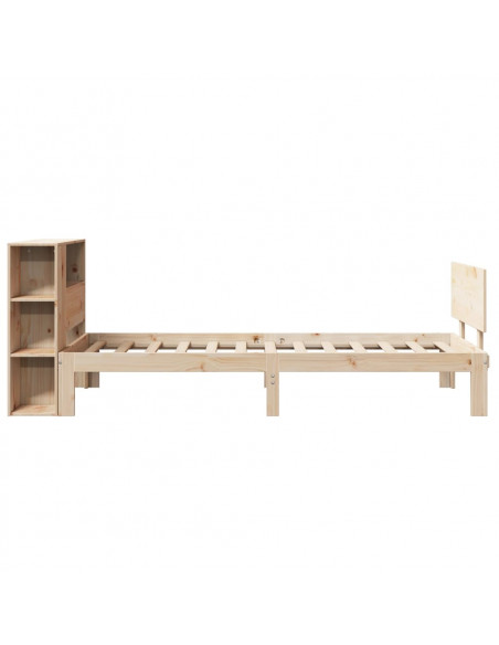Letto Libreria senza Materasso 90x190 cm Legno Massello Pino