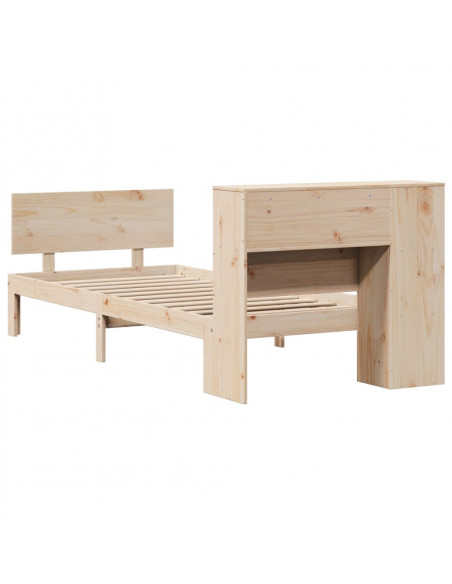 Letto Libreria senza Materasso 90x190 cm Legno Massello Pino