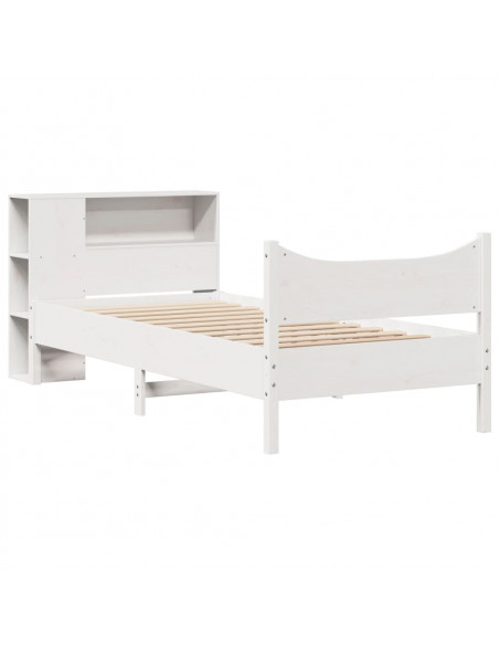 Giroletto senza Materasso Bianco 90x200 cm Legno Massello Pino