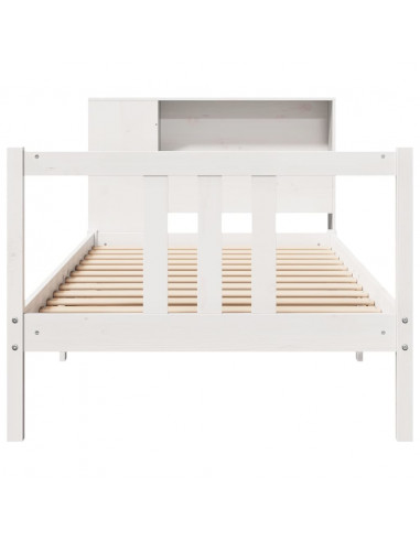 Letto Libreria senza Materasso Bianca 90x200 cm Legno di Pino