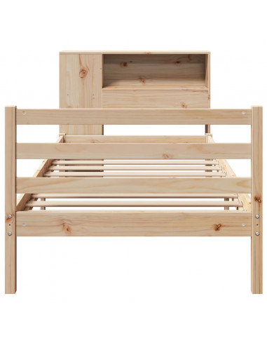 Letto Libreria senza Materasso 90x200 cm Legno Massello Pino