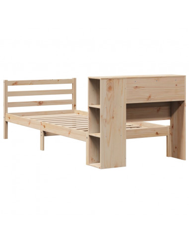 Letto Libreria senza Materasso 90x200 cm Legno Massello Pino