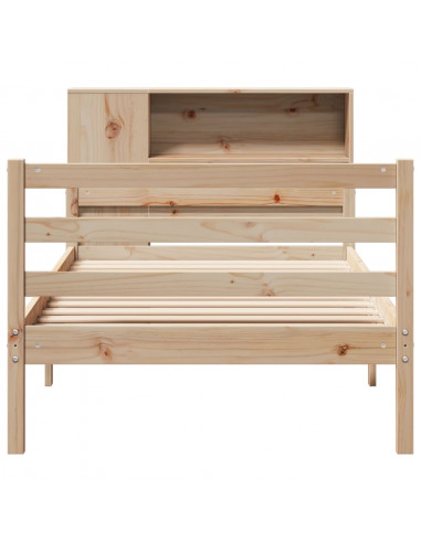 Letto Libreria senza Materasso 90x200 cm Legno Massello Pino