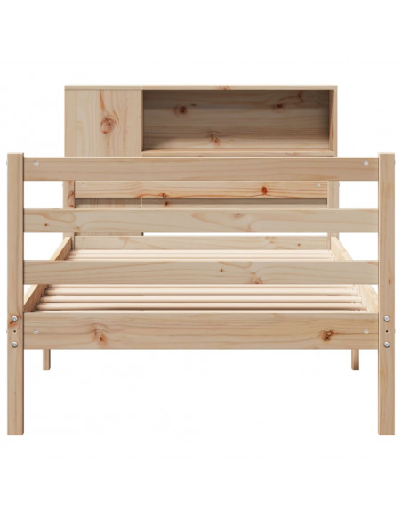 Letto Libreria senza Materasso 90x200 cm Legno Massello Pino