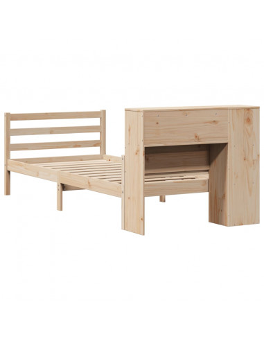 Letto Libreria senza Materasso 90x200 cm Legno Massello Pino