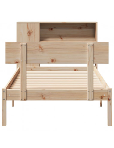 Letto Libreria senza Materasso 90x200 cm Legno Massello Pino