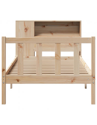 Letto Libreria senza Materasso 90x200 cm Legno Massello Pino