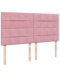 Giroletto a Molle con Materasso Rosa 180x200 cm in Velluto 2