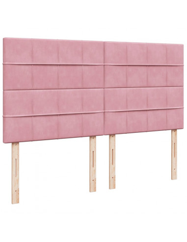 Giroletto a Molle con Materasso Rosa 180x200 cm in Velluto