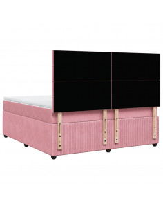 Giroletto a Molle con Materasso Rosa 180x200 cm in Velluto 2