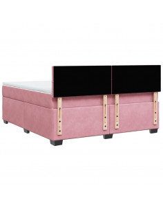 Giroletto a Molle con Materasso Rosa 180x200 cm in Velluto 2