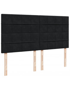 Giroletto a Molle con Materasso Nero 180x200 cm in Velluto