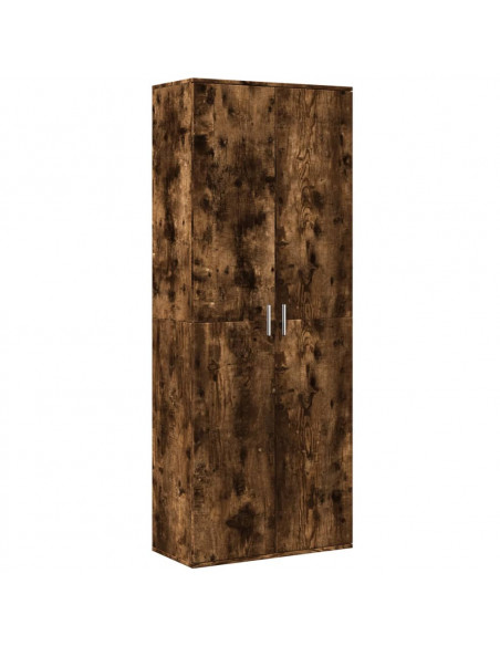 Credenza Rovere Fumo 70x35x180 cm in Legno Multistrato