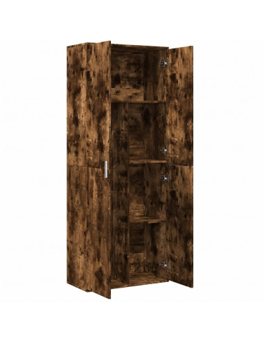 Credenza Rovere Fumo 70x35x180 cm in Legno Multistrato