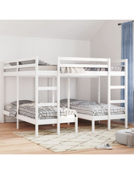 Giroletto Castello Triplo Bianco 200x200/80x200cm Massello Pino