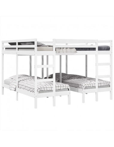 Giroletto Castello Triplo Bianco 200x200/80x200cm Massello Pino