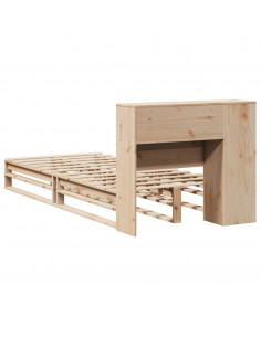 Letto Libreria senza Materasso 90x190 cm Legno Massello 2
