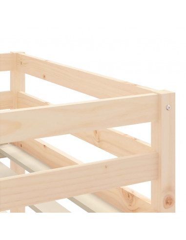 Letto Soppalco con Scala Bambini 90x190 cm Legno Massello Pino