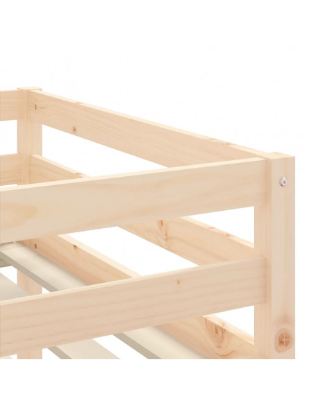 Letto Soppalco con Scala Bambini 90x190 cm Legno Massello Pino