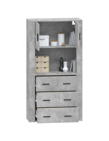 Credenza Grigio Cemento in Legno Multistrato
