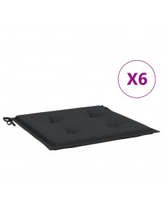 Cuscini per Sedia 6 pz Neri 50x50x3 cm in Tessuto Oxford