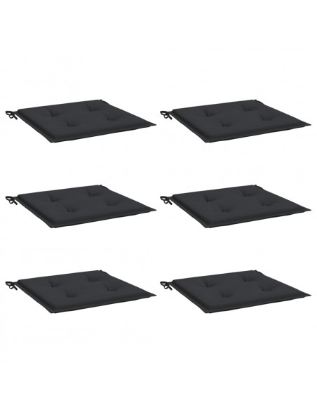 Cuscini per Sedia 6 pz Neri 50x50x3 cm in Tessuto Oxford