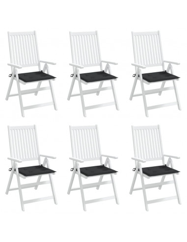 Cuscini per Sedia 6 pz Neri 50x50x3 cm in Tessuto Oxford
