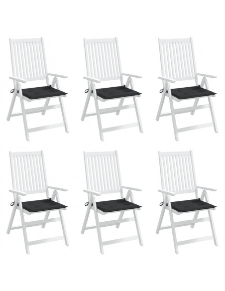 Cuscini per Sedia 6 pz Neri 50x50x3 cm in Tessuto Oxford