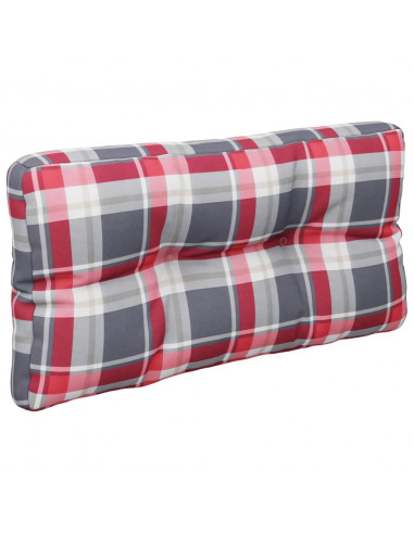 Cuscini per Pallet 2 pz Rossi a Quadri in Tessuto