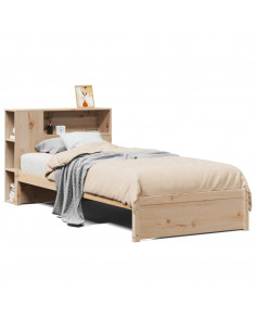 Letto Libreria senza Materasso 90x200 cm Legno Massello Pino