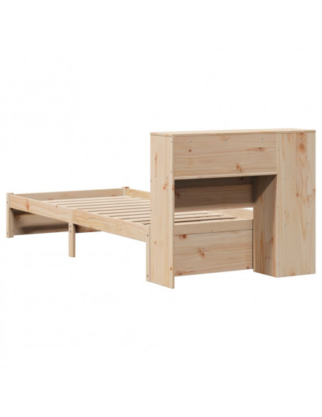 Letto Libreria senza Materasso 90x200 cm Legno Massello Pino