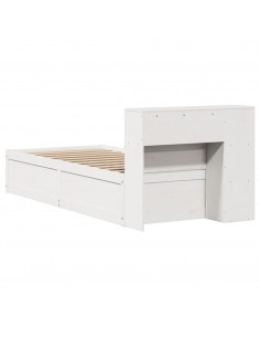Letto senza Materasso Bianco 90x190 cm in Legno Massello Pino