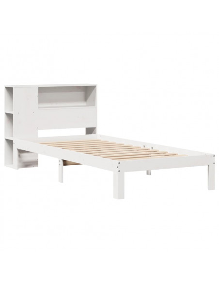 Letto Libreria senza Materasso Bianca 90x200 cm Legno di Pino