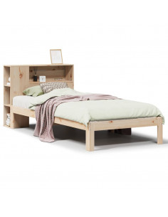 Letto Libreria senza Materasso 90x200 cm Legno Massello Pino