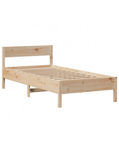 Letto Libreria senza Materasso 90x190 cm Legno Massello Pino