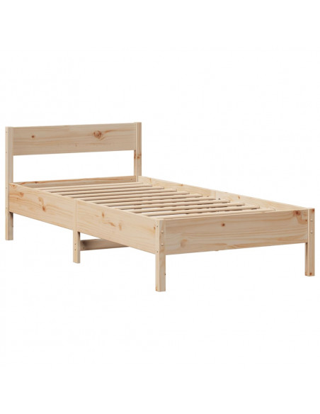 Letto Libreria senza Materasso 90x190 cm Legno Massello Pino