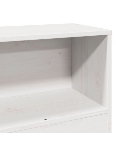 Letto Libreria senza Materasso Bianco 90x190 cm Legno Massello