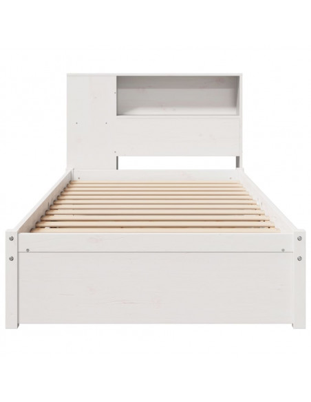 Letto Libreria senza Materasso Bianca 90x200 cm Legno di Pino