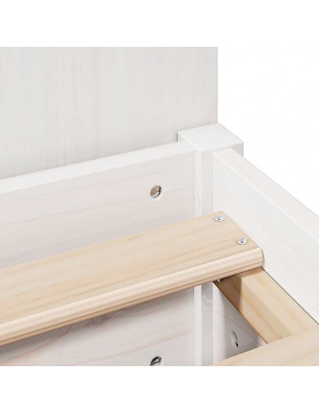 Letto Libreria senza Materasso Bianca 90x200 cm Legno di Pino