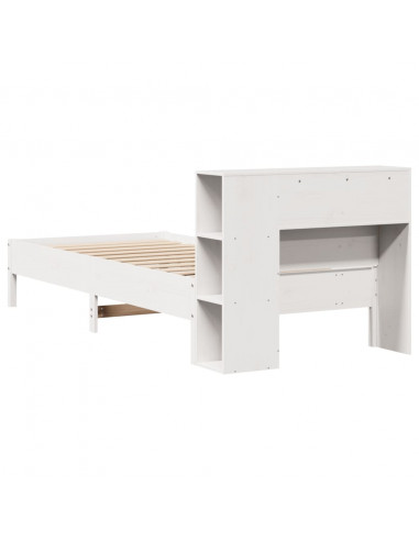 Letto Libreria senza Materasso Bianca 90x200 cm Legno di Pino