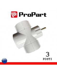 ProPart Adattatore triplo 3 pos Schuko spina Schuko 16A polybag