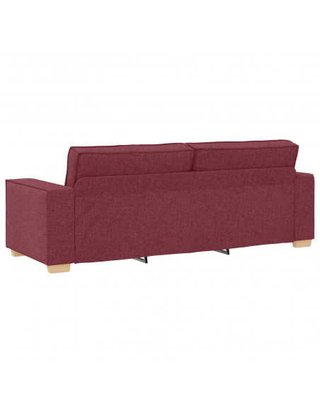 Divano 3 posti Grigio Chiaro 59 cm Tessuto Rosso Borgogna Poliestere