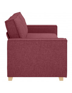 Divano 3 posti Grigio Chiaro 59 cm Tessuto Rosso Borgogna Poliestere 2