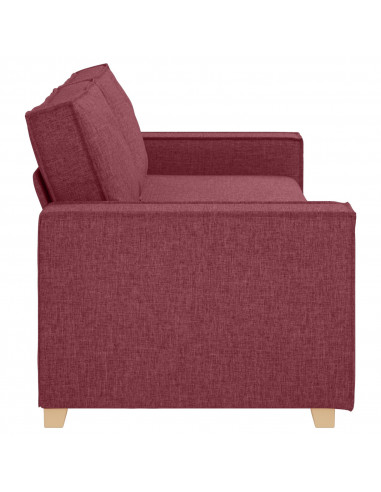 Divano 3 posti Grigio Chiaro 59 cm Tessuto Rosso Borgogna Poliestere