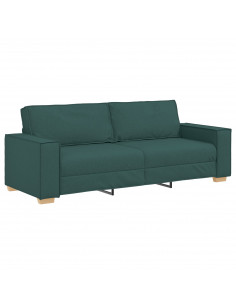 Divano Grigio Chiaro 59 cm Tessuto Verde scuro Poliestere, Legno